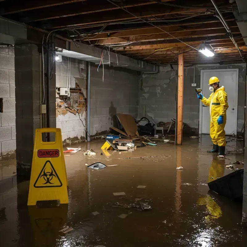 Flooded Basement Electrical Hazard in Brecksville, OH Property